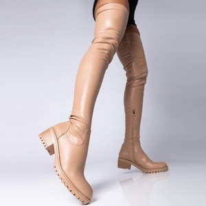 Round Toe Flat Heel Nude <b>Boots</b> Long Over Knee High Women <b>Boots</b> 2021 Winter New Customized Design Size 43 - Product Image 5