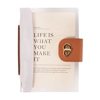 Carnet de voyage souple en PVC transparent avec logo personnalisé, format A6, 6 anneaux dorés, spirale, pour femmes et filles