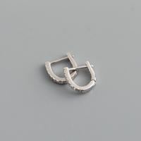 Anting Hoop Bentuk U Berlapis Emas 18K Perak Sterling 925 Langsung dari Pabrik, Harga Grosir Produsen