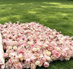 OFFERTA SPECIALE Decorazione per Matrimoni, Parete Floreale 3D Arrotolabile, Sfondo con Rose <span class=keywords><strong>Rosa</strong></span> per Cerimonie Nuziali - Product Image 3