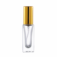 Flacon de parfum vide rectangulaire en gros, 6 ml, couvercle doré, argenté, noir, rechargeable, emballage cosmétique en verre pour le soin du visage