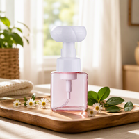 Distributeur de savon en mousse floral avec matériau PET et pulvérisateur à pompe pour un emballage élégant des blocs de mousse lavante pour les mains
