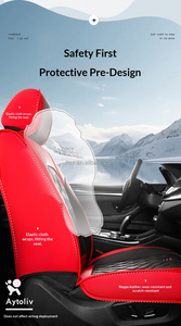 Housses de siège de voiture en cuir Nappa respirant, ensemble complet, ajustement universel, Ford Mustang <span class=keywords><strong>Mach</strong></span> <span class=keywords><strong>E</strong></span> Escape Hybrid avec lignes géométriques en diamant - Product Image 3