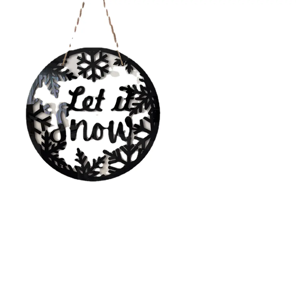 Lvfan MZ069, трехмерная Рождественская Снежинка с буквами, деревянная подвеска для праздничной вечеринки, украшение крыльца, зеркало p
