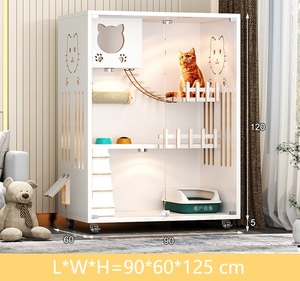 Gran Venta de Casa de Lujo Grande para Gatos de Madera Maciza, Villa de Varios Niveles con Forma Rectangular para Interiores - Product Image 6