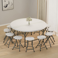 Fabricant en gros de tables et chaises pliantes en plastique rondes blanches pour événements, mariages et banquets en plein air