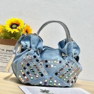 <span class=keywords><strong>Borsa</strong></span> tote in denim retrò con strass scintillanti, <span class=keywords><strong>borsa</strong></span> a tracolla Y2K con strass colorati, <span class=keywords><strong>borsa</strong></span> a tracolla con coulisse di grande capacità - Product Image 2