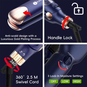 KangRoad Factory Plancha De Cabello Profesional Vapeur Turmalina Cerámica Plancha De Pelo De Vapor Con Anti-escaldado Plancha - Product Image 6