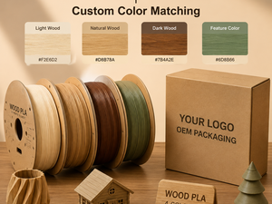 Filamento para Impresora 3D OEM de Madera PLA de 1.75 mm y 1 kg, Textura de Fibra de Madera, Aspecto Natural, Juego de 4 Colores para Bambu Lab Creality Decor - Product Image 5