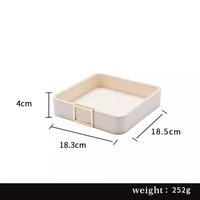 Nordique luxe décor maison bijoux affichage montre maquillage Table organisateur personnalisé PU cuir plateau de rangement