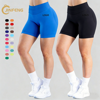 Celana Yoga Spandex/Nylon 28 Warna Solid Logo Kustom OEM ODM, Celana Pendek Olahraga Seamless Laris Manis, Celana Fitness