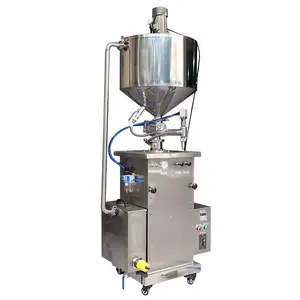 Pneumatic Piston Heating Mixer Hot Gloss Tube Mascara Lip Gloss Liquid Paste Filling Machine