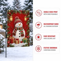 Drapeau de jardin en toile de jute imperméable double face 12x18 pouces, motif renne et flocon de neige, pour décoration extérieure de Noël, vente en gros sur mesure