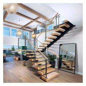 <span class=keywords><strong>Escalier</strong></span> droit d'intérieur personnalisé design moderne fabriqué en acier avec bandes de roulement en bois et Mono Stringer Metal <span class=keywords><strong>Escalier</strong></span> - Product Image 1