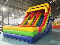 Glissière à sec Château sautant 13FT 30FT Toboggans gonflables Jeux gonflables pour enfants