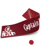 Tapis anti-gouttes de bar promotionnel en PVC souple écologique Captain Morgan, avec logo personnalisé en relief