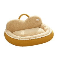 Lit pour animaux de compagnie en tissu nid douillet avec dossier confortable, appui-tête rembourré, design nid profond, extra-large, pour chiens et chats de petite/moyenne taille, directement de l'usine