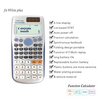 Calculatrice scientifique Fx991esplus pour le commerce extérieur transfrontalier, 417 fonctions, affichage 16 chiffres, pile bouton, logo neutre