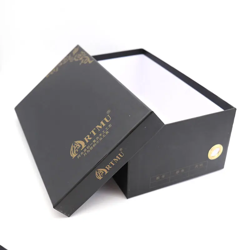 Fashion custom logo printed paperboard shoes packaging storage gift box coated paper black packaging shoe box