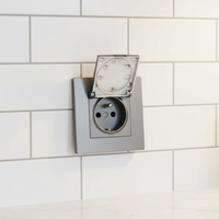 Prise murale française 2P+T de type 86, étanche à la poussière et à l'eau, norme IP44, avec couvercle anti-éclaboussures