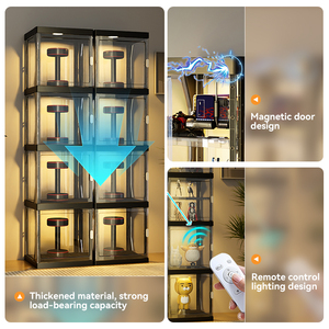 ตู้โชว์พลาสติกใสคุณภาพสูง Xinhang แบบประกอบได้ ตู้เก็บของกันฝุ่น กล่องโชว์ฟิกเกอร์ขนาดใหญ่ - Product Image 6