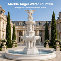 YOUFINE Marmor Engelbrunnen Geflügelte Mehrstufige Klassische Wasserspiele Garten Palast Hof Plaza Anwesen Villa Steinschnitzerei