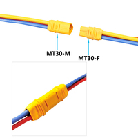 Conector de 3 Pines MT30 MT30-M MT30-F Original Amarillo y Negro, Conector Macho y Hembra, Conector de Cable Tipo Banana para Montaje en PCB