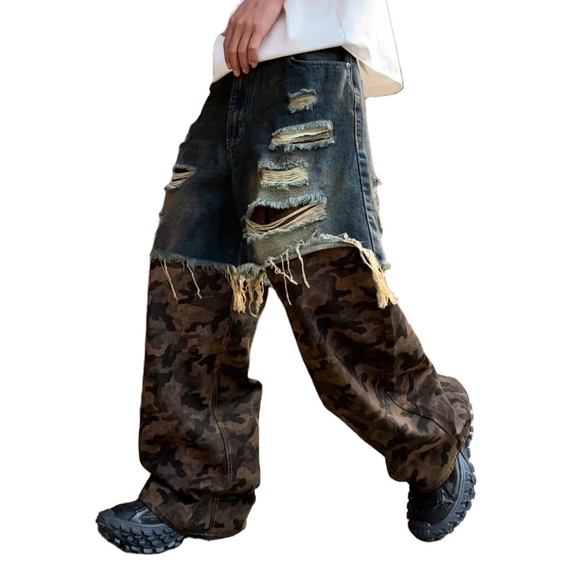 Men s Casual Trousers Irregular Pocket