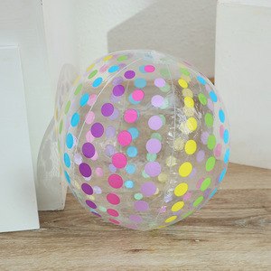 Ballon de plage gonflable à pois colorés en PVC, jouet pour fête en piscine intérieure ou extérieure, pour jeunes de 15 à 35 ans - Product Image 1