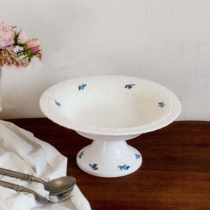Blue Flower Embossed Ceramic Bowl Vintage Relief Porcelain Dinnerware Plant for Casual Dining Parties <b>Table</b> Settings Includes - Product Image 5