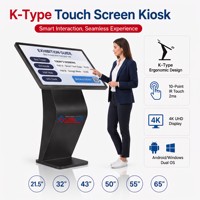 Kiosque interactif numérique 4K Android à écran tactile 10 points, sur pied, pour conciergerie d'hôtel, affichage numérique, OEM, pour hall de métro