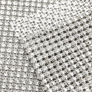 Malla de diamantes de imitación de 5 mm, 52 filas, grado A completo, base puntiaguda, redonda, 16 facetas, diamante blanco, malla blanca y negra, accesorios de ropa DIY - Product Image 4