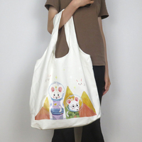 Sac fourre-tout en toile personnalisé - Design japonais tendance, fermeture ouverte, motif imprimé, portable, toutes saisons, usage quotidien, voyage