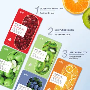 LIFITT Güzellik Yaşlanma Karşıtı Yüz Bakım Meyve Özlü Beyazlatıcı C Vitamini Hyaluronik Asit İnci Özü Deniz Kolajeni Yaprak Maske - Product Image 2