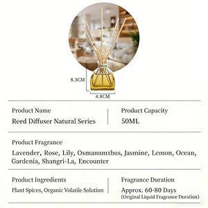 Diffuseur à bâtonnets <span class=keywords><strong>Molly</strong></span> Glory 50ml, huile essentielle naturelle, parfum d'ambiance pour <span class=keywords><strong>la</strong></span> maison, <span class=keywords><strong>la</strong></span> chambre et l'hôtel - Product Image 2