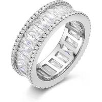 RFJEWEL 2026 Nouvelle Bague Hiphop de Luxe en Laiton de Haute Qualité avec Zircon Taille Princesse, Bijou Tendance Unisexe Plaqué Argent/Or