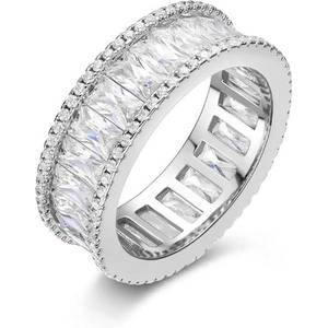 RFJEWEL 2026 Nuevo Anillo de Latón de Alta Calidad con Circonita Cúbica de Corte Princesa, Estilo Hiphop de Lujo, Joyería de Moda Unisex, Plateado/Dorado - Product Image 3