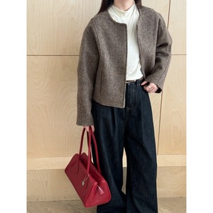 2026 Neue Herbst-Winter-Großhandelskollektion: Modische Tweed-Jacke für Damen, Kurze Elegante Schicke Luxus-Strukturjacke aus Wollmischung - Product Image 4