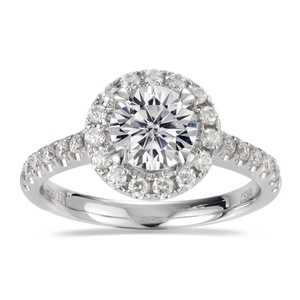 Anillo de Compromiso Halo MS-026, Oro Blanco de 10K, 14K, 18K, Anillo con Diamante Cultivado en Laboratorio - Product Image 1