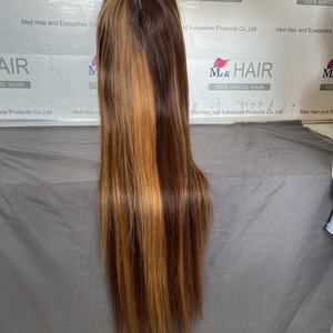 Perruque en cheveux humains Remy indiens 100% naturels, 30 pouces, 13x4, entièrement transparente, densité 180%, sans colle, avec baby hair, lisse et ondulée effet eau - Product Image 2