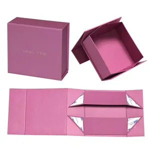 Caja de embalaje de regalo plegable de papel rígido, logotipo personalizado de lujo, Cierre magnético, fácil de enviar, tienda
