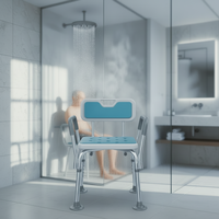 Chaise de douche légère en aluminium antirouille avec trous de drainage, finition thermolaquée, capacité de charge de 150 kg pour la sécurité dans la salle de bain