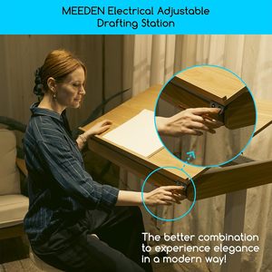 MEEDEN-<span class=keywords><strong>Table</strong></span> à <span class=keywords><strong>dessin</strong></span> électrique réglable en hauteur de 31 à 52 pouces avec tiroir de rangement, grand plateau inclinable de 41x23 pouces - Product Image 6