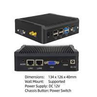 Computadora Industrial sin Ventilador con CPU N5095 de 12V, Linux/Windows, 8G/16G de RAM, 128G/256G SSD, Doble Gigabit, 4*COM RS232