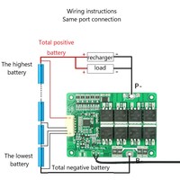 Pour perceuse sans fil 5S BMS 18V, outils électriques, batterie au lithium, BMS équilibré avec une forte courant de fonctionnement 30A