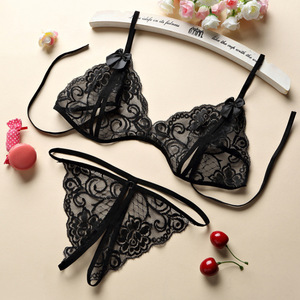 Ensemble de lingerie sexy trois pièces grande taille, ouvert à l'entrejambe, pas besoin de retirer, culotte string en dentelle séduisante, vente en gros. - Product Image 4
