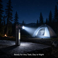 Lampe torche laser blanche rechargeable, zoomable, lumière de travail COB pour inspection, conception à angle droit avec queue magnétique