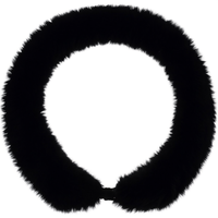 Housse de volant en peluche noire, accessoire d'intérieur de voiture ZCQR DECO BF-80-1