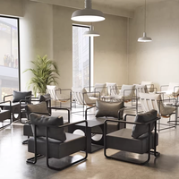 Ensemble de salle à manger en métal de style minimaliste pour cafés, salons de thé et pâtisseries - Mobilier moderne pour espace de réception