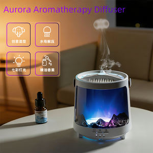 Diffuseur d'aromathérapie 3D avec simulation de flamme, 300 ml, 7 couleurs RGB, lumière Aurora, télécommande pour la maison, le bureau - Product Image 3